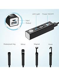 FirstPower Wireless Endoscope HD 1200P   Cámara de inspección semirrígida con WiFi (2,0 megapíxeles, cámara de serpiente con 8 ledes, resistente al agua, para teléfonos Android, iOS, Windows y tabletas)