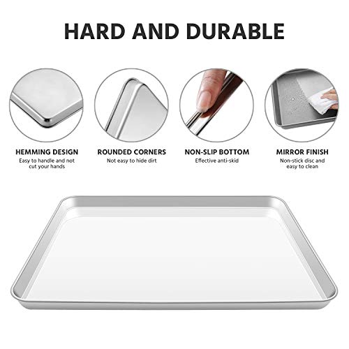 Quarter Sheet Pans [2 Sheets + 2 Racks], Heavy Duty Warp Resistant