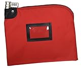 Locking Bank Bag Laminated Nylon Combination Keyed Security System (Red)