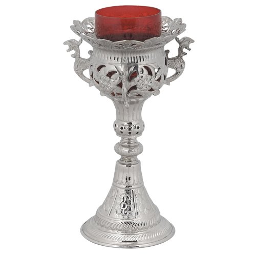 Holy Altar Nickel Plated Christian Vigil Lamp (9906 N)
