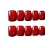 24pcs False Nails 12 Different Size Solid Red Square Fake Nails Tips