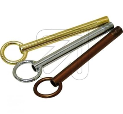 Aufhängerohr m. Ring 30x125 M10x1 Aufhängung Lampe altmessing