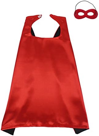 Enkman Superhero Party Costume, Gladiators Dress Up Capes and Masks for Boys and Girls, Costumes and Prop for Easter, Halloween, Christmas (Red)