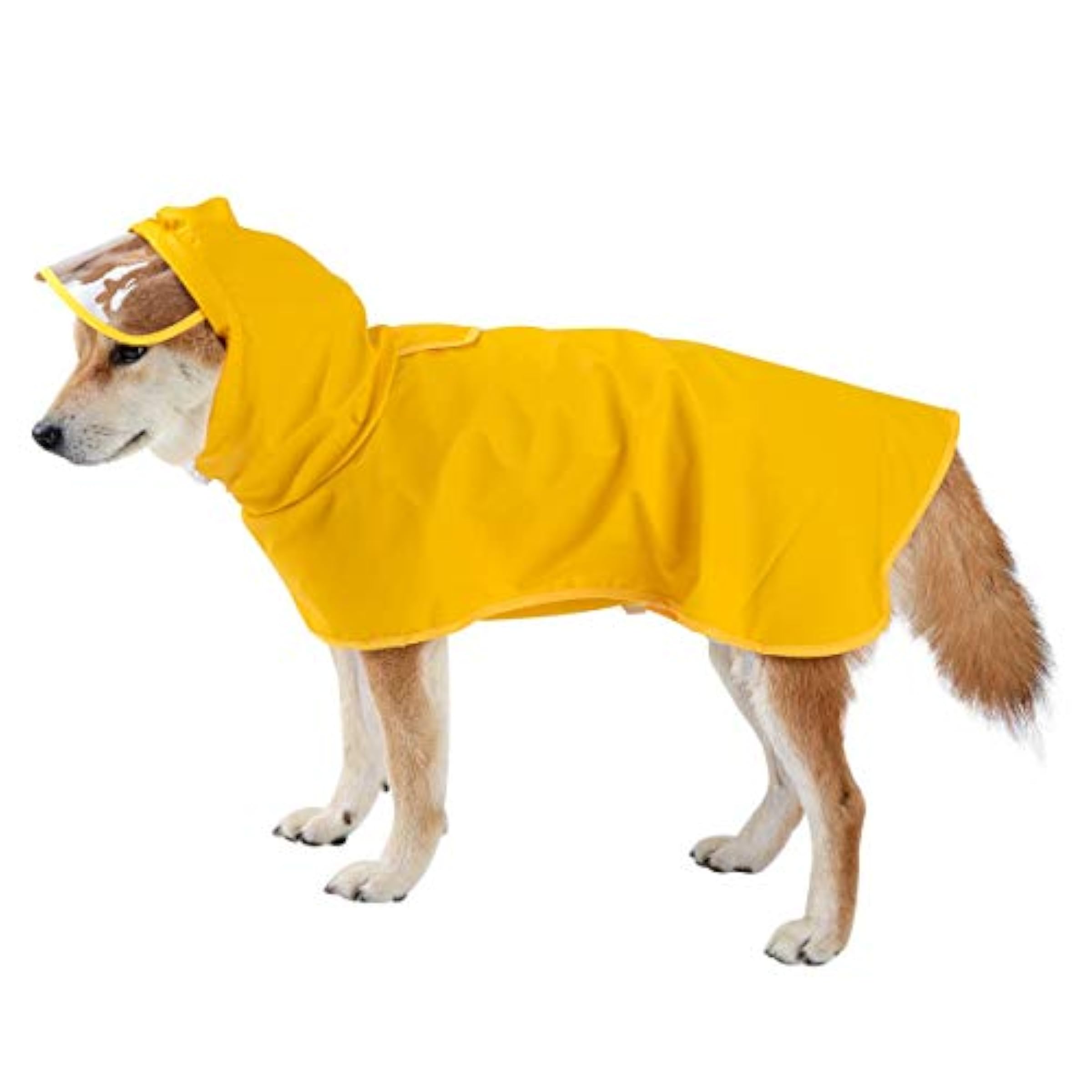 Yellow Dog Raincoat Puppy Waterproof Jacket With Hood