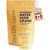 Organic Heirloom Starter Unlimited Usage Dehydrated Water Kefir Grains by Happy Gut Pro - Grown in Organic Specialty Sugars a