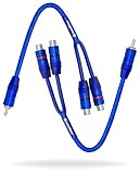 InstallGear 1ft Shielded 1 Male to 2 Female RCA Y Adapter Splitter Connector (2 Pack)
