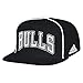 NBA Chicago Bulls Men's Fanwear Team Flat Brim Snapback Cap, One Size, Black