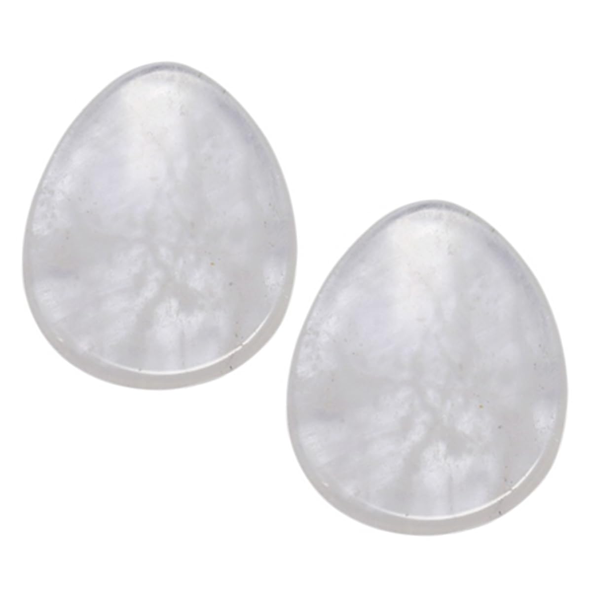 mookaitedecor Pack of 2 Natural Clear Quartz Crystal Thumb Worry Stones for Anxiety Stress Relief, Polished Oval Pocket Stones Palm Quartz Healing Crystal Gifts for Reiki Chakra Balancing