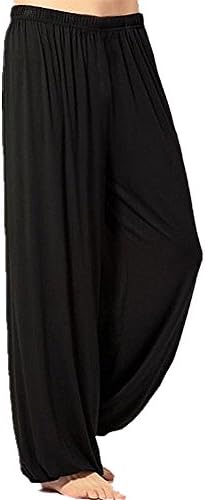 Hengzhi Men's Casual Big Tall Jersey Pajamas Pants Elastic Trousers Big Size (3XL, Bblack)
