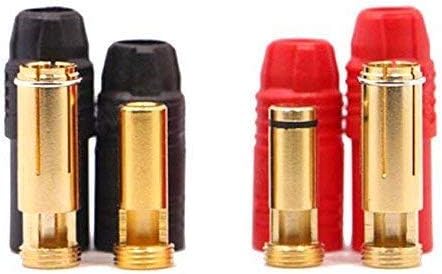 FLY RC 2pairs Amass AS150 Male Female Anti Spark Connector Gold Plated Banana Plug Set for Battery ESC and Charge Lead(1 works Red + 1 works Black) - Image 3