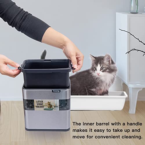 Vonsamge Universal Cat Litter Scoop Holder, Stainless Steel Small Trash