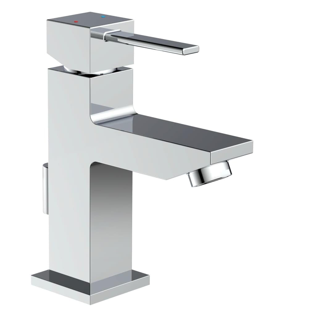 EISL NI075THI Calvino Bathroom Square Basin Mixer Tap with Edged Design Modern Single Lever Bathroom Mixer Tap for Sink Chrome
