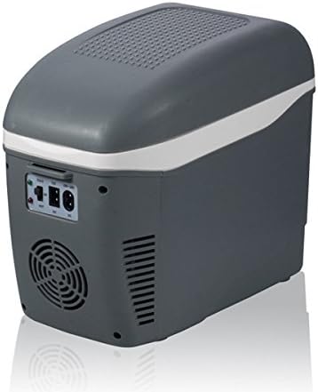 RIRI Portable 9 Can Mini Fridge Cooler & Warmer, 7.5L Capacity, 220V & 12V AC/DC Power for Home and Car, black