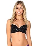 iHeartRaves Sequin Rave Bra (Medium, Black)