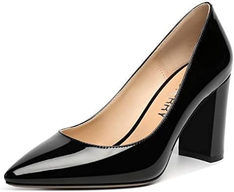 Amazon.com | GUAVAIVY Women's Pumps, Pointed Closed Toe Mid Heels