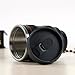 Coffee Mug - Camera Lens Travel Thermos - Stainless Steel Insulated Cup with Easy Clean Lid - 13.5oz - Black - Go with Premium Stainless Steel Spoon Bonus_uHome