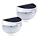 KBP Solar Fence Lights Outdoor Waterproof Wall Lights for Patio, Yard, Deck,Stairway (White-2)