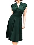 iLover Women Deep-V Neck Elegant Sleeveless Vintage Bridesmaid Dress
