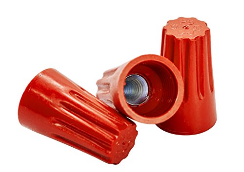 Red Wire Connectors, Bag of 100 - Twist-On P6 Type, Easy Screw On Cap, UL Listed and CSA Certified