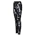 Perman Women Printed Skinny Stretchy Pants Leggings (L, Black)