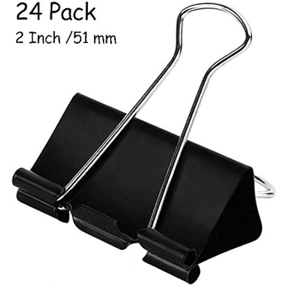 Extra Large Binder Clips 2Inch (24 Pack), Big Paper Clamps For Office