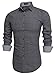 Coofandy Men's Fashion Long Sleeve Plaid Button Down Casual Shirt, Medium, Gray