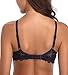 Deyllo Women’s Push Up Lace Bra Comfort Padded Underwire Bra Lift Up Add One Cup(Navy-Blue,34B)