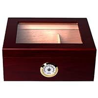 Mantello 25-50 Cigar Desktop Humidor Royale Glasstop