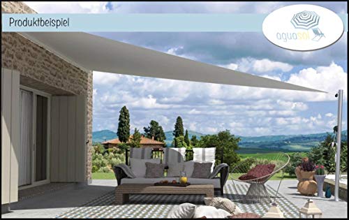 Vivanutria aguasol Sonnensegel Rechteck 3 x 4 m + GRATIS (!) Befestigungsmaterial | Farbe Creme | für Garten, Balkon & Terrasse | Sonnenschutz | Wetterschutz | wasserabweisend | PES | Polyester – Bild 8