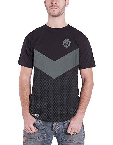 Gears Of War T Shirt Tonal Colorblock Logo Official Gamer Mens Black Size L