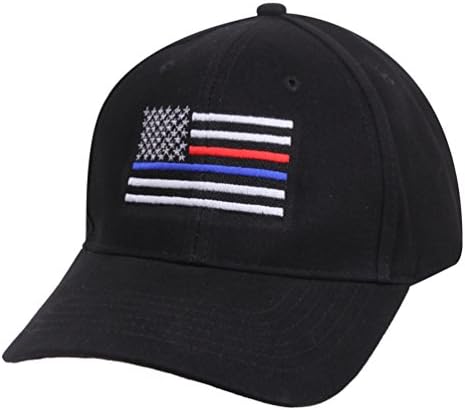 RTC Adult Thin Blue Line and Red Line Embroidered U.S. Flag Ball Cap