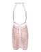 UONBOX Women's Sexy Sheer Mesh See Through Low Open Back Fringed Strappy Tassel Bandage Dress for Night Party