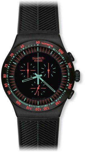 Swatch Men's YOB105 Stainless Steel Black Dial Chronograph Watch