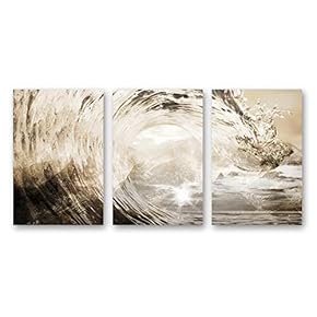 3 Piece Canvas Wall Art Wave Canvas Prints Home Artwork Decoration for Living Room,Bedroom - 16"x24" x 3 Panels