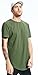 Bertte Mens Hipster Hip Hop Basic Elong Longline Shor Sleeve T-shirt (Medium, 09 Short Sleeve- Army Green)