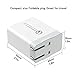 Quick Wall Charger 30W Qualcomm 3-Port USB Travel Cell Phone Fast Charging Foldable Plug Smart IC Charger Power Adapter for iPhone and More (White)