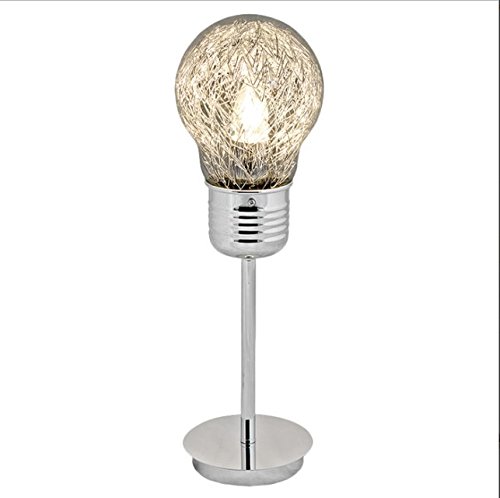 Bulb Table Lamp, Glass, Clear, 49 cm