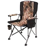 REDCAMP Folding Camping Chairs for Adults Heavy Duty, Sturdy Reclining Camp Chair for Picnic Hunting Fishing Beach, Support 600lbs Capacity
