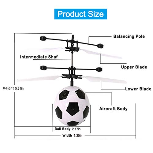 Flying Ball, Kids Toys Hand Control Helicopter Mini Infrared Induction Drone Magic RC Flying Toys with Shinning LED Lights Fun Gadgets for Boys Girls Kids Teenagers Men Women - Thumbnail 5