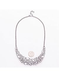 Jane Stone collar con estrás ostentoso, collar estilo gargantilla, joyería maciza, de moda.