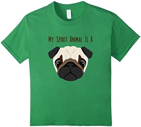 Kids My Spirit Animal Is A Pug - Cute Dog Pug Face T-Shirt 6 Grass