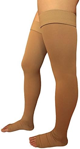 Runee Thigh High Open Toe Compression Stockings, Best for Varicose Vein, DVT