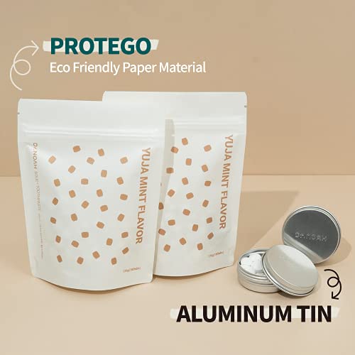 Dr.NOAH Toothpaste Tablets with Fluoride 30 Tablets Tin Travel Can