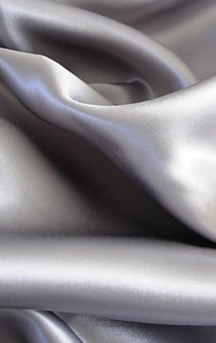 Feeling Pampered 100% Mulberry Silk Charmeuse Queen Flat Sheet 90x110 Silver Gray Half of Retail