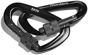 Montem The Best Ultra Sturdy Locking Carabiners x2/5kN/1100 lbs of Force/Perfect Hammocks/All Camping Hammocks-Made from Light, Strong & Powerful Aircraft Grade Metal