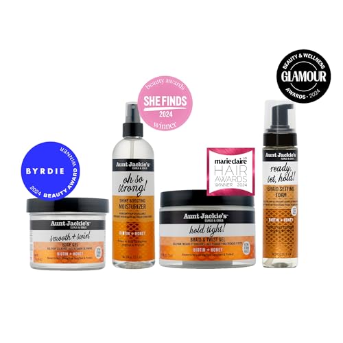 AUNT JACKIE’S AWARD-WINNING BRAID + TWIST COLLECTION HOLD TIGHT BRAID & TWIST GEL WITH EXTRA FIRM HOLD, 7.5OZ