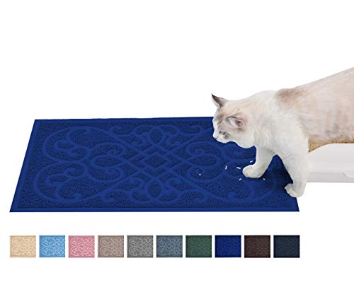 PetLike Cat Litter Mat Kitty Litter Mats for Tray Boxes, Kitty Litter Trapping Mat House Floors Clean (Blue) - Thumbnail 6