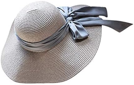 Women Hat Classic Style Casual Women Bow Wide Brimmed Floppy Foldable Straw Beach Hat