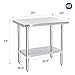 DuraSteel 24x36 Inch Stainless Steel Table - Metal Table with Adjustable Shelf - NSF Certified Work Table - Cooking & Laundry Prep Table for Kitchen, Restaurant, Home, Commercial Use