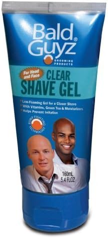 Clear Shave Gel for Head and Face by Bald Guyz, 5.4 Ounce by Bald Guyz